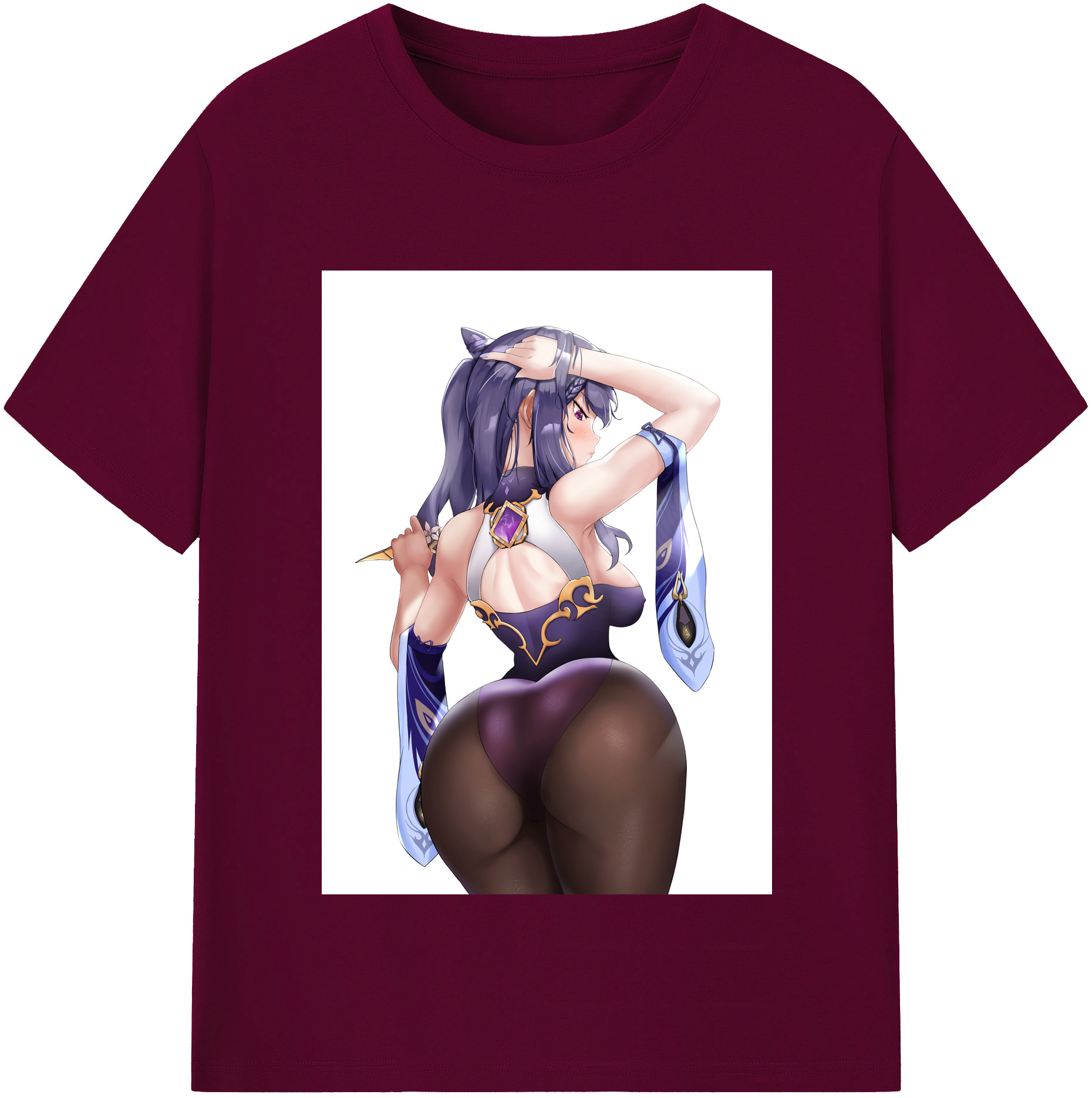 げんし神 刻晴 こくせい genshin Kokusei レディースカジュアルプリントTシャツ（綿100％）